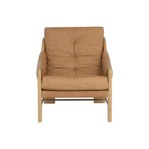 Rafferty Lounge Chair - Rustic Oak - Ludlow Sesame Leather