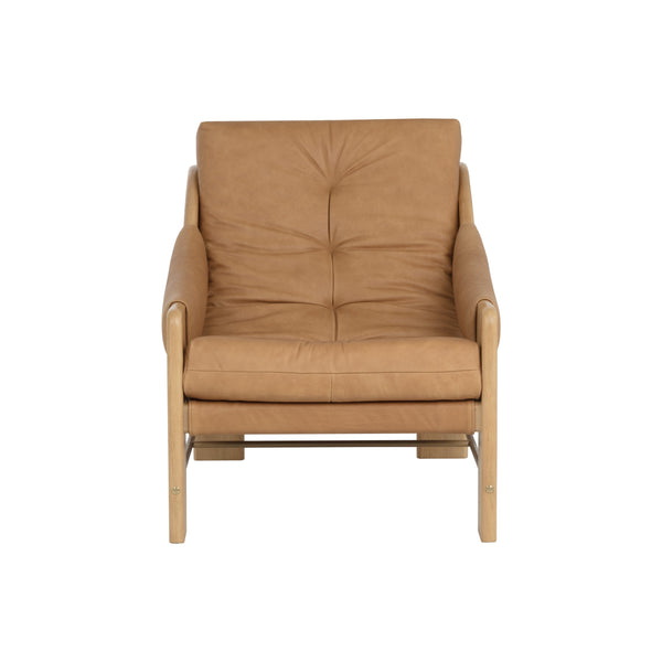 Rafferty Lounge Chair - Rustic Oak - Ludlow Sesame Leather