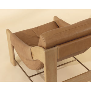 Rafferty Lounge Chair - Rustic Oak - Ludlow Sesame Leather