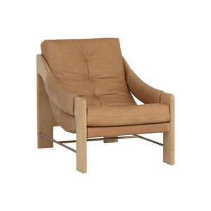 Rafferty Lounge Chair - Rustic Oak - Ludlow Sesame Leather