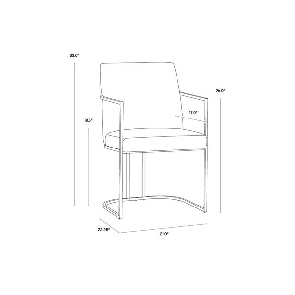 Rayla Dining Armchair - Belfast Oyster Shell
