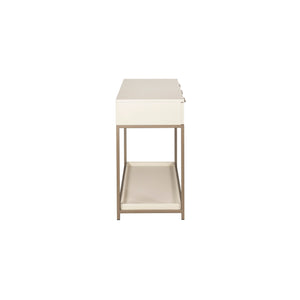 Rebel Console Table With Drawers - Champagne Gold - Cream