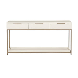 Rebel Console Table With Drawers - Champagne Gold - Cream