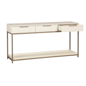 Rebel Console Table With Drawers - Champagne Gold - Cream