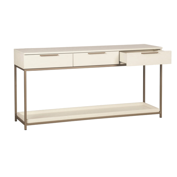 Rebel Console Table With Drawers - Champagne Gold - Cream
