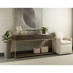 Rebel Console Table With Drawers  - Gold - Charcoal Grey