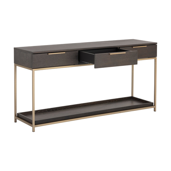 Rebel Console Table With Drawers  - Gold - Charcoal Grey
