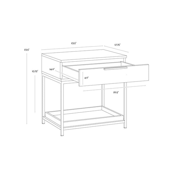 Rebel Nightstand Small - Champagne Gold - Cream