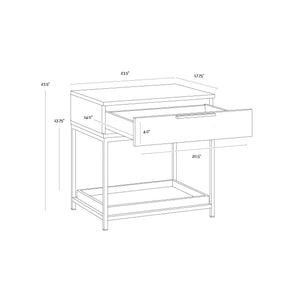 Rebel Nightstand Small - Gold - Charcoal Grey