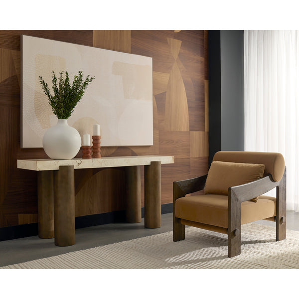 Reizo Lounge Chair - Distressed Brown - Kona Camel