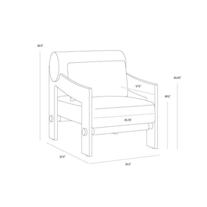 Reizo Lounge Chair - Distressed Brown - Kona Camel