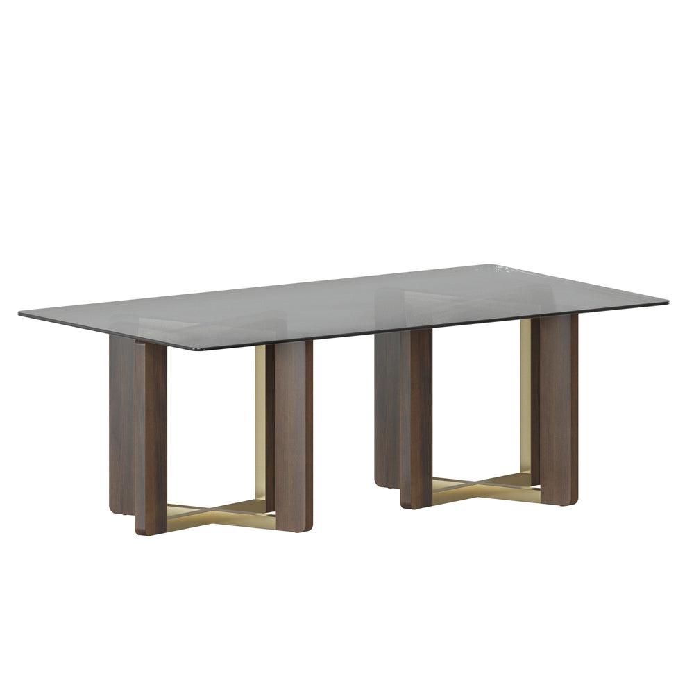 Rejane Dining Table Base - Gold - Raw Umber