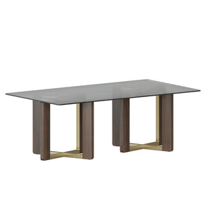 Rejane Dining Table Base - Gold - Raw Umber