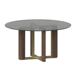 Rejane Dining Table Base - Gold - Raw Umber
