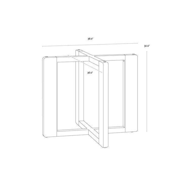 Rejane Dining Table Base - Gold - Raw Umber