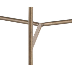 Remy End Table - Antique Brass - White