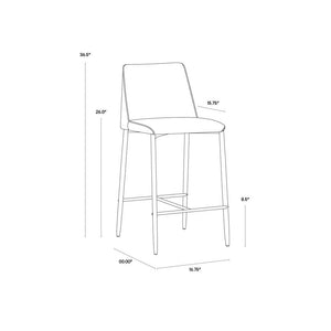 Renee Counter Stool - Armour Grey / Dark Slate