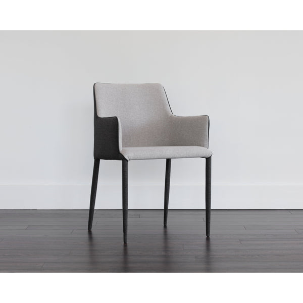 Renee Dining Armchair - Armour Grey / Dark Slate
