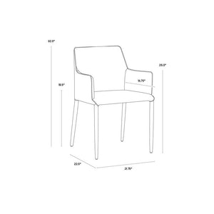 Renee Dining Armchair - Armour Grey / Dark Slate