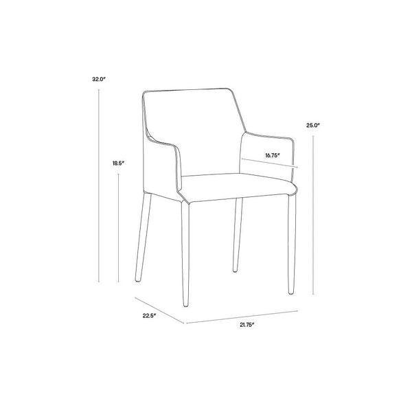 Renee Dining Armchair - Armour Grey / Dark Slate