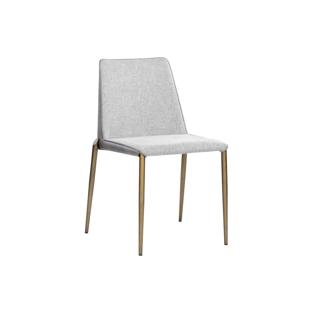 Renee Stackable Dining Chair - Antique Brass - Belfast Heather Grey / Bravo Metal