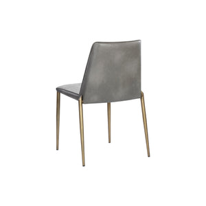 Renee Stackable Dining Chair - Antique Brass - Belfast Heather Grey / Bravo Metal