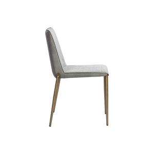 Renee Stackable Dining Chair - Antique Brass - Belfast Heather Grey / Bravo Metal