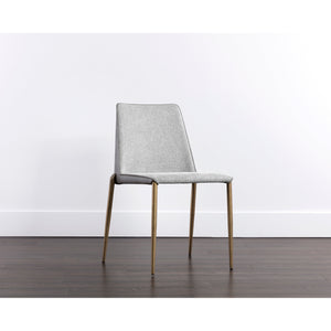 Renee Stackable Dining Chair - Antique Brass - Belfast Heather Grey / Bravo Metal