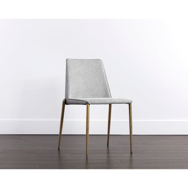 Renee Stackable Dining Chair - Antique Brass - Belfast Heather Grey / Bravo Metal