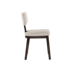 Rickett Dining Chair - Dark Brown - Dove Cream