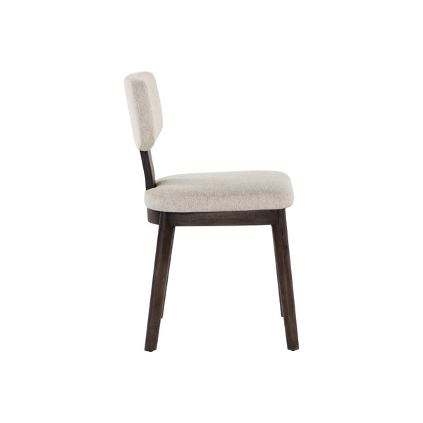 Rickett Dining Chair - Dark Brown - Dove Cream