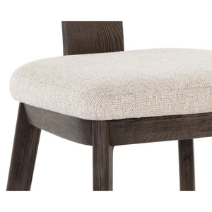 Rickett Dining Chair - Dark Brown - Dove Cream