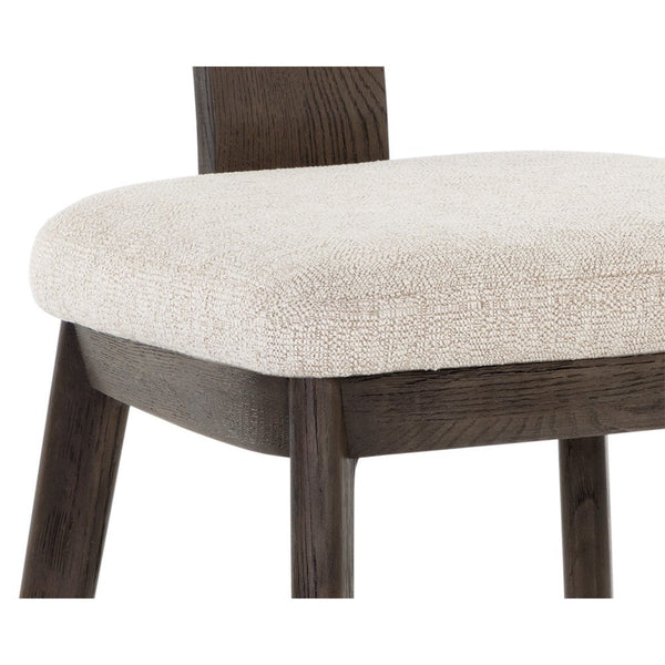 Rickett Dining Chair - Dark Brown - Dove Cream