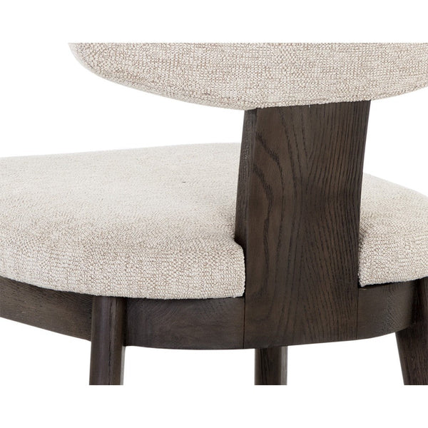 Rickett Dining Chair - Dark Brown - Dove Cream