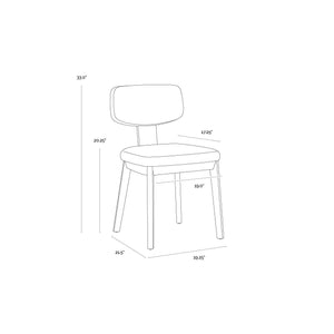 Rickett Dining Chair - Dark Brown - Dove Cream