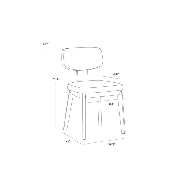 Rickett Dining Chair - Dark Brown - Dove Cream