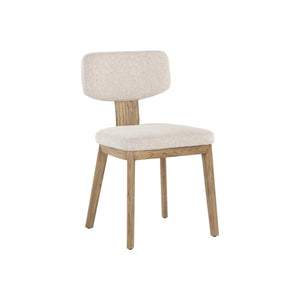 Rickett Dining Chair - Weathered Oak - Dove Cream