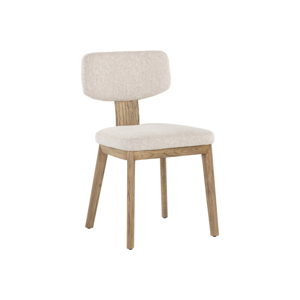 Rickett Dining Chair - Weathered Oak - Dove Cream