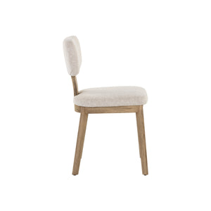 Rickett Dining Chair - Weathered Oak - Dove Cream