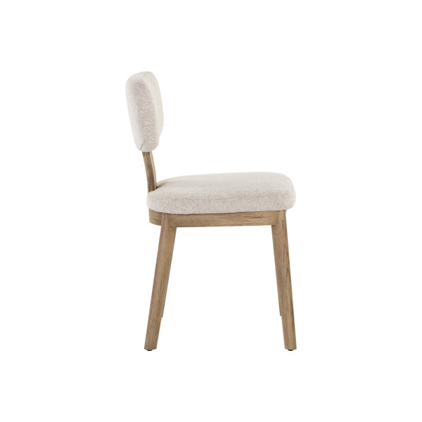 Rickett Dining Chair - Weathered Oak - Dove Cream