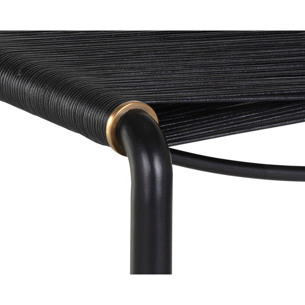 Riz Stool - Black Leather