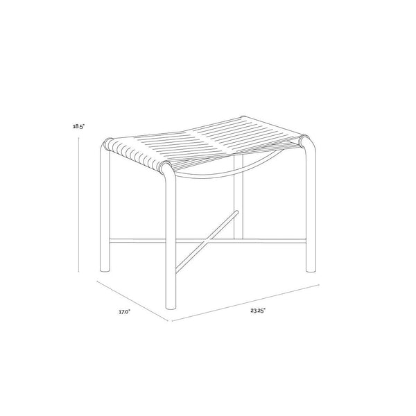 Riz Stool - Black Leather
