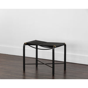 Riz Stool - Black Leather