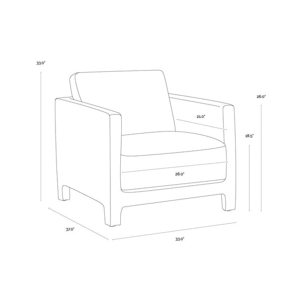 Rodney Lounge Chair - Camel Leather