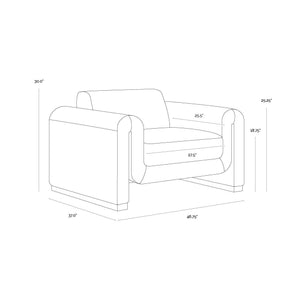 Romer Armchair - Brushed Gold - Nubuck Cocoa Leather