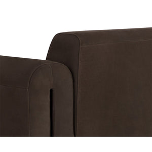 Romer Armchair - Brushed Gold - Nubuck Cocoa Leather