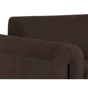 Romer Armchair - Brushed Gold - Nubuck Cocoa Leather
