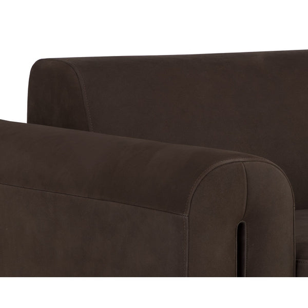 Romer Armchair - Brushed Gold - Nubuck Cocoa Leather