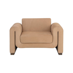 Romer Armchair - Distressed Brown - Nubuck Tan Leather