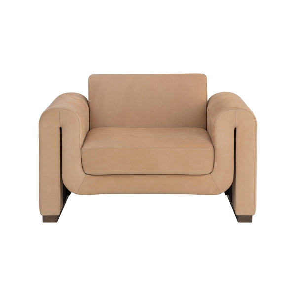 Romer Armchair - Distressed Brown - Nubuck Tan Leather